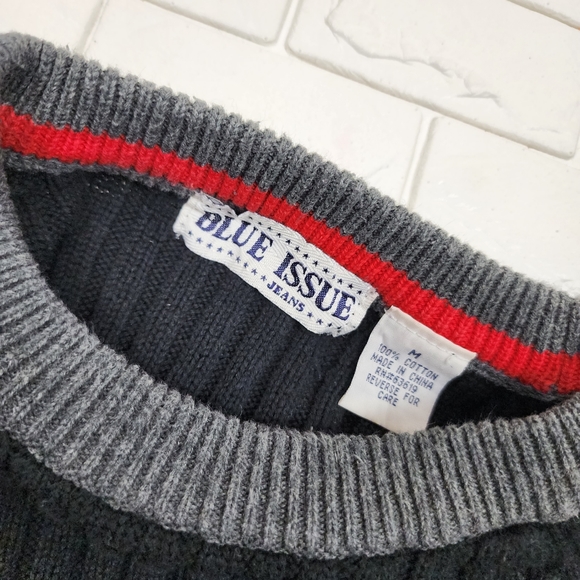 blue issue medium black rib knit mock sweater - Picture 5 of 5